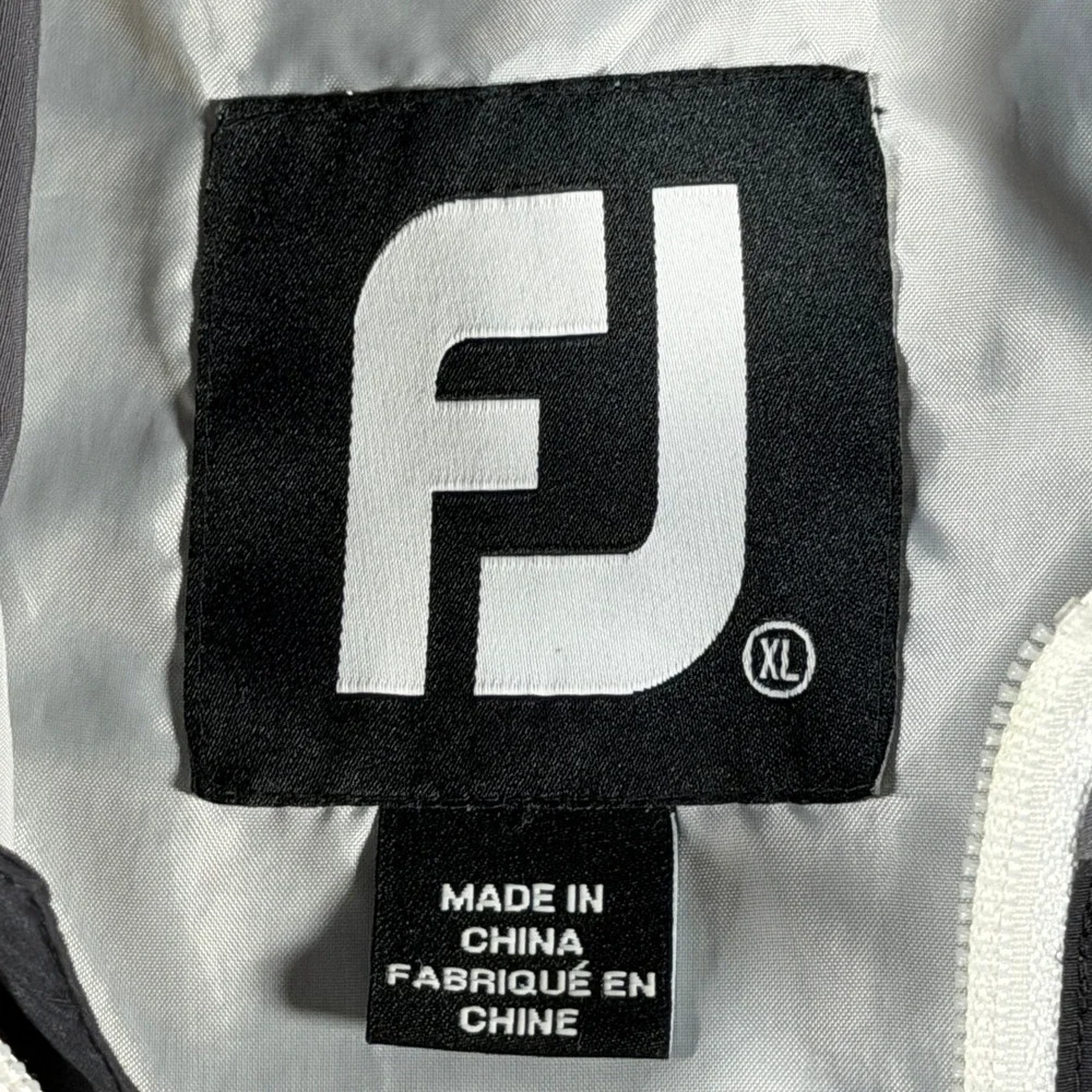 FootJoy Mens XL Half Zip Golf Windbreaker Jacket Black Grey White 1005459
